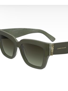 Longchamp Olive Square Frame Sunglasses with Gradient Lenses